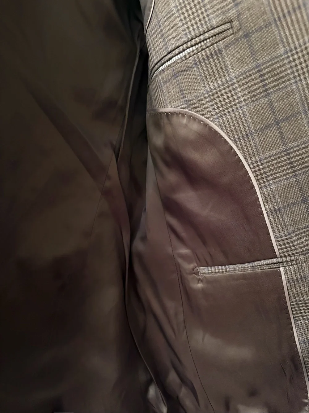 Charles Tyrwhitt Lightweight Wool Check Jacket - Mocha 38R *Brand New With Tags*